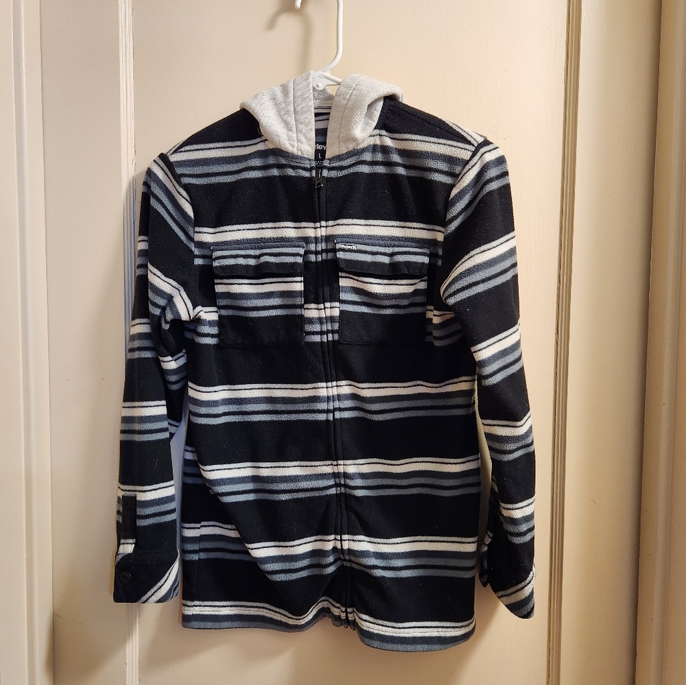 Hurley Fleece Hoodie Black And White Boys Large